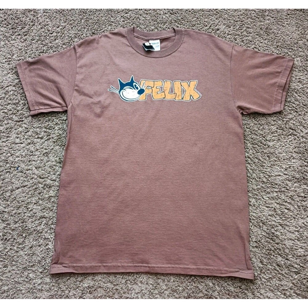 Vintage Felix The Cat Graphic T-Shirt Men's Size Medium Brown Tee